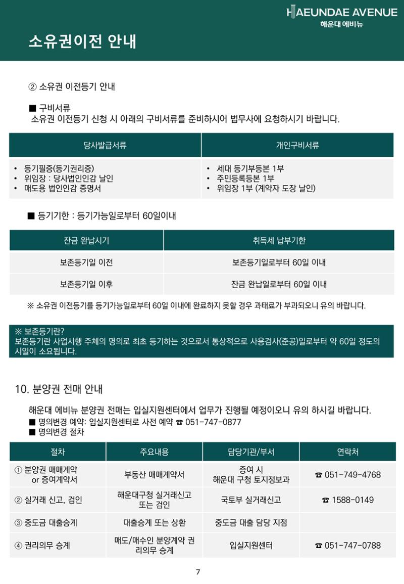 해운대 에비뉴 입실안내문 7페이지