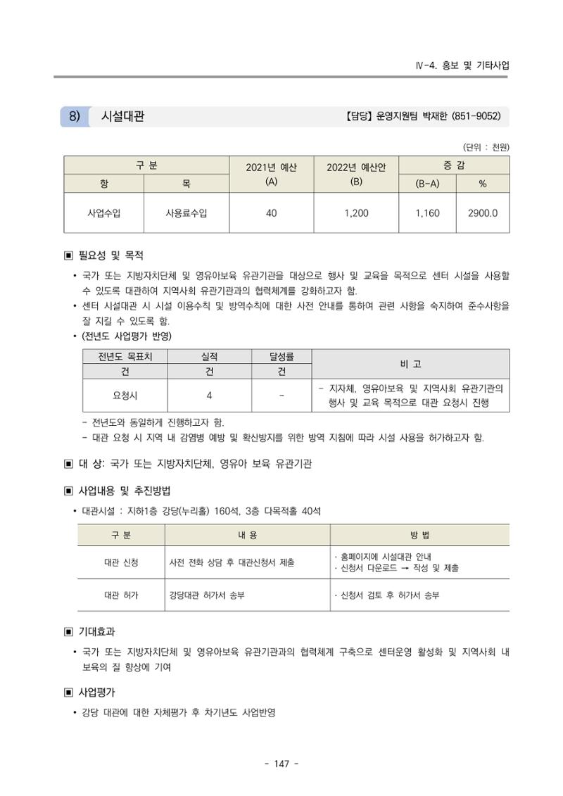 2022 부산광역시육아종합지원센터 사업계획 148페이지