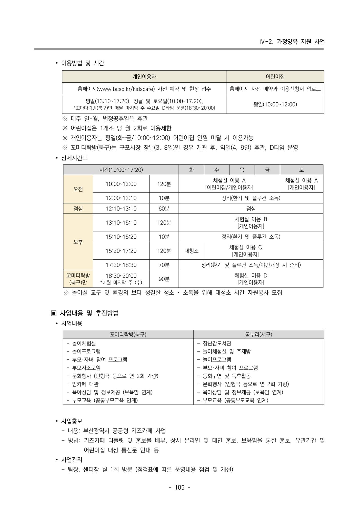 2022 부산광역시육아종합지원센터 사업계획 106페이지