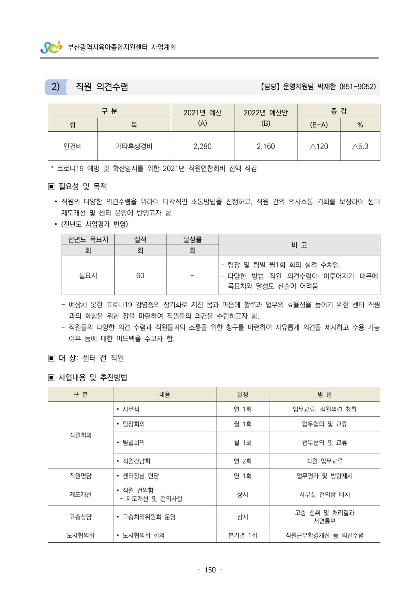 2022 부산광역시육아종합지원센터 사업계획 151페이지