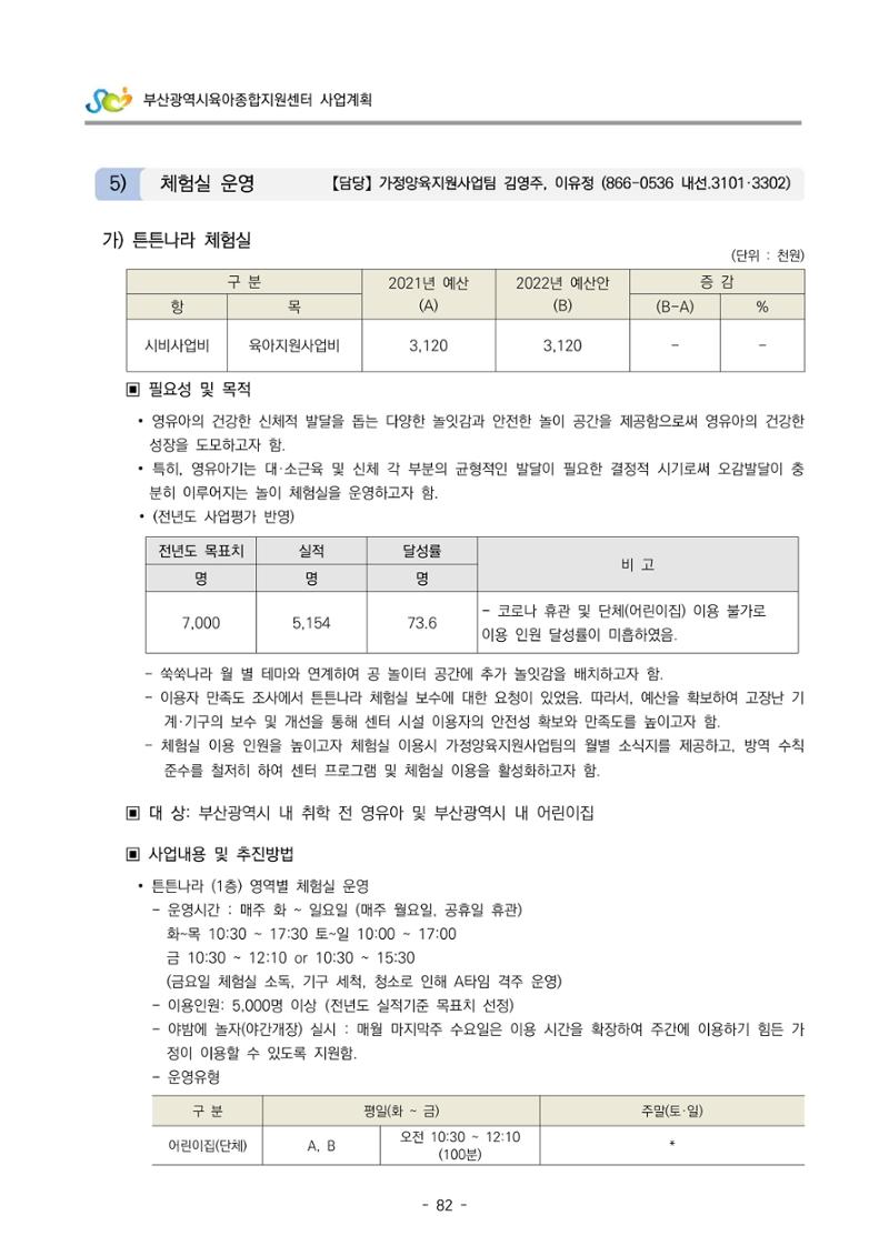 2022 부산광역시육아종합지원센터 사업계획 83페이지
