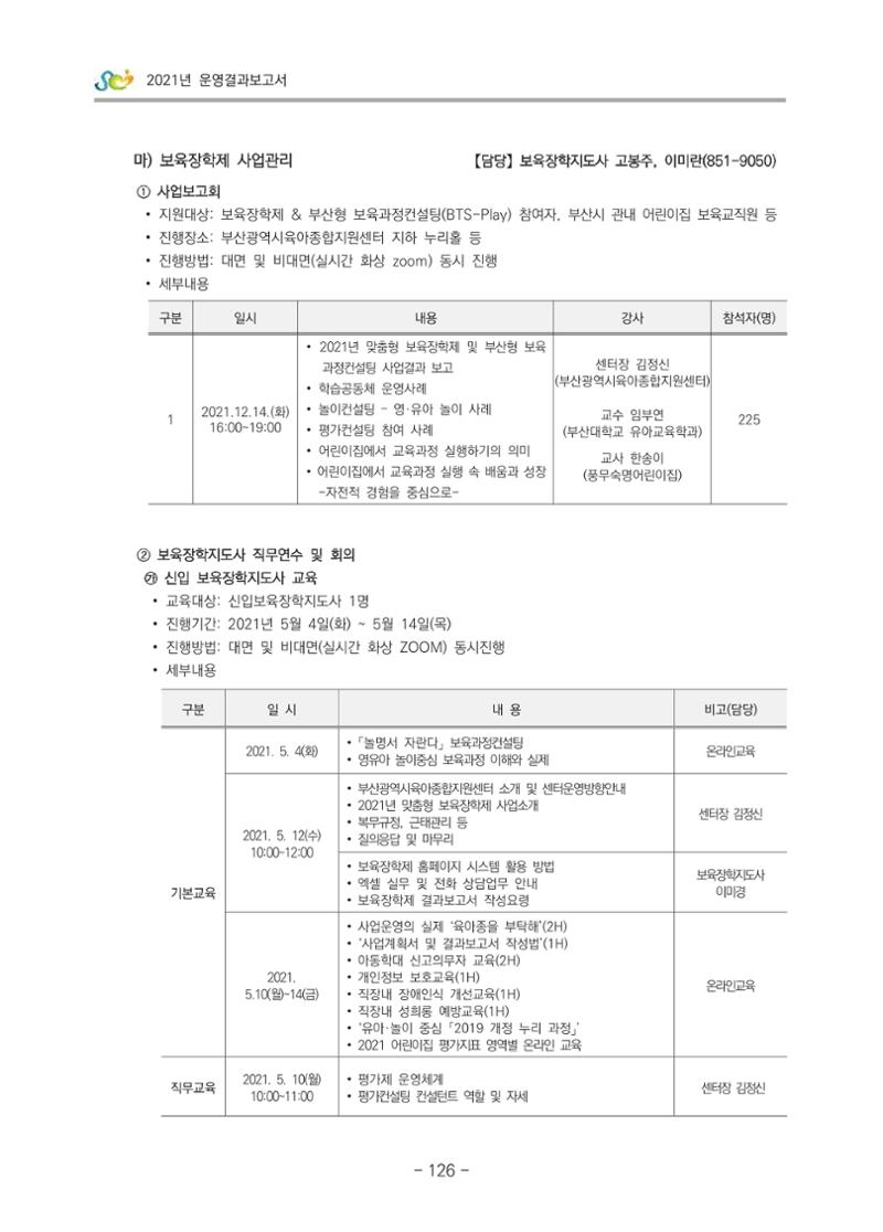 2021 부산광역시육아종합지원센터 운영결과보고서 127페이지