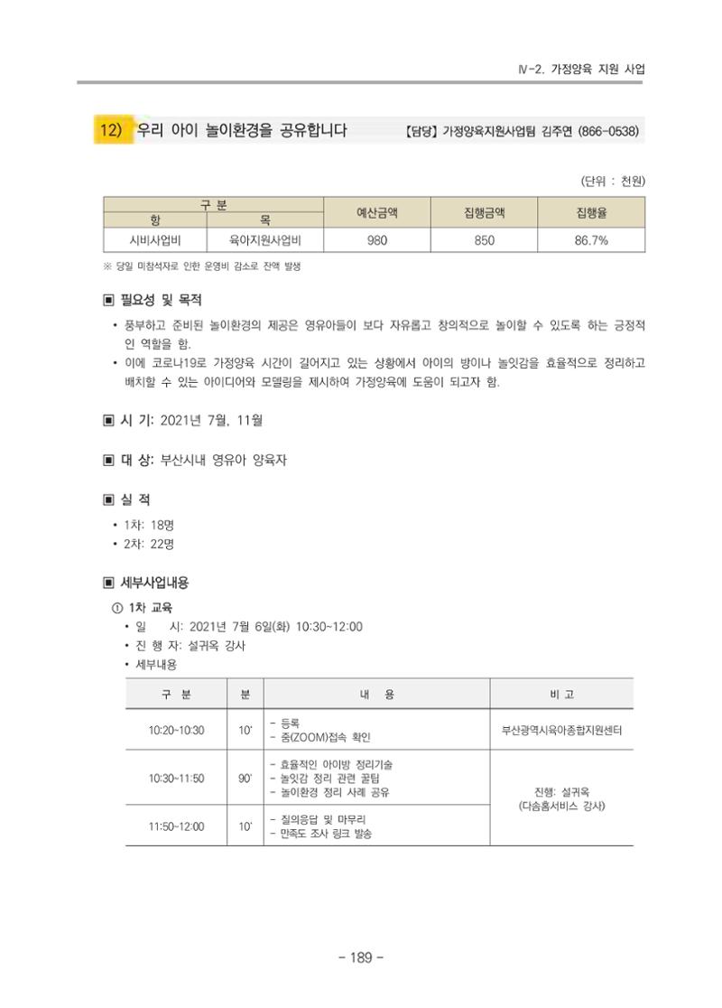 2021 부산광역시육아종합지원센터 운영결과보고서 190페이지