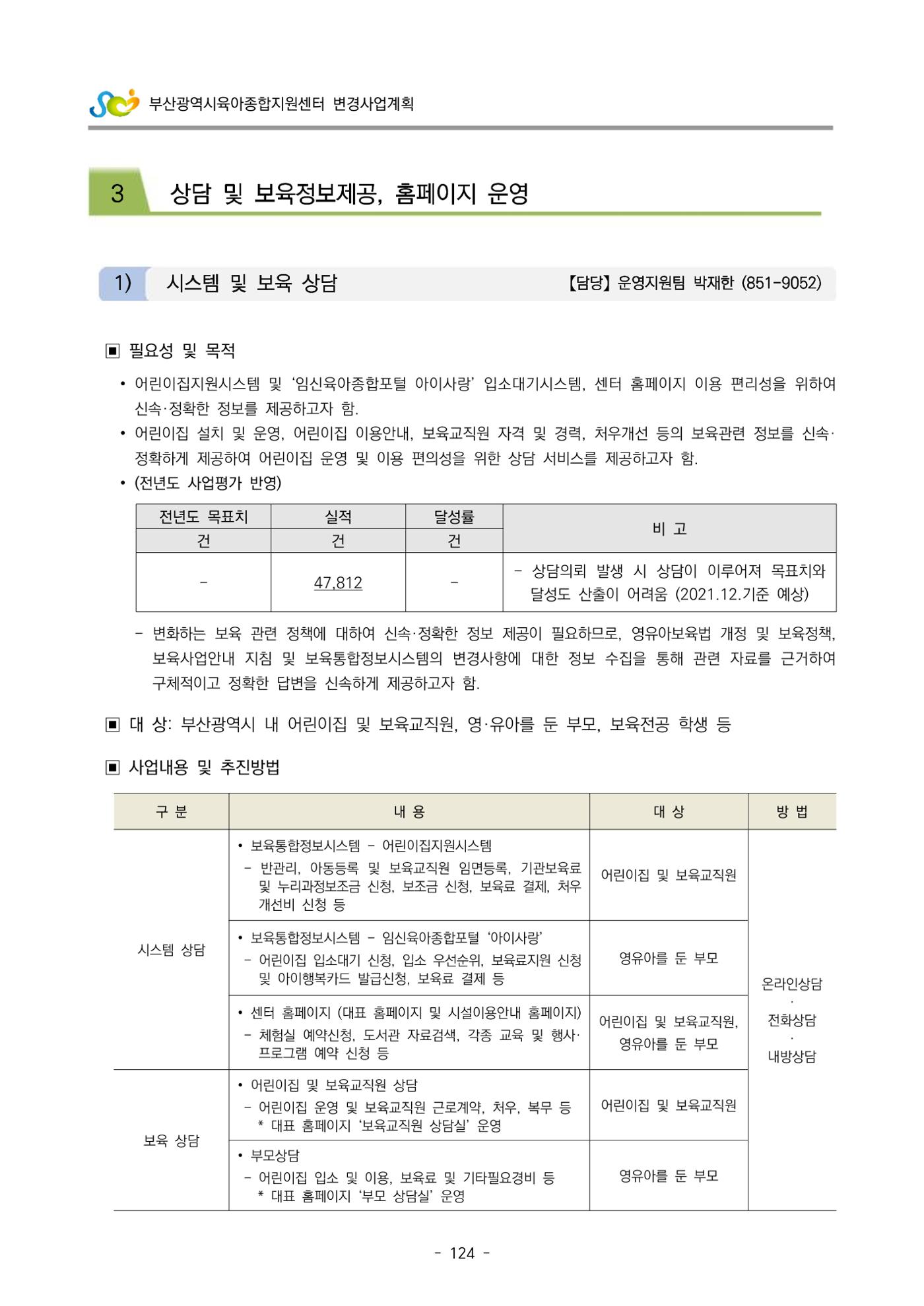 2022 부산광역시육아종합지원센터 변경사업계획서 125페이지