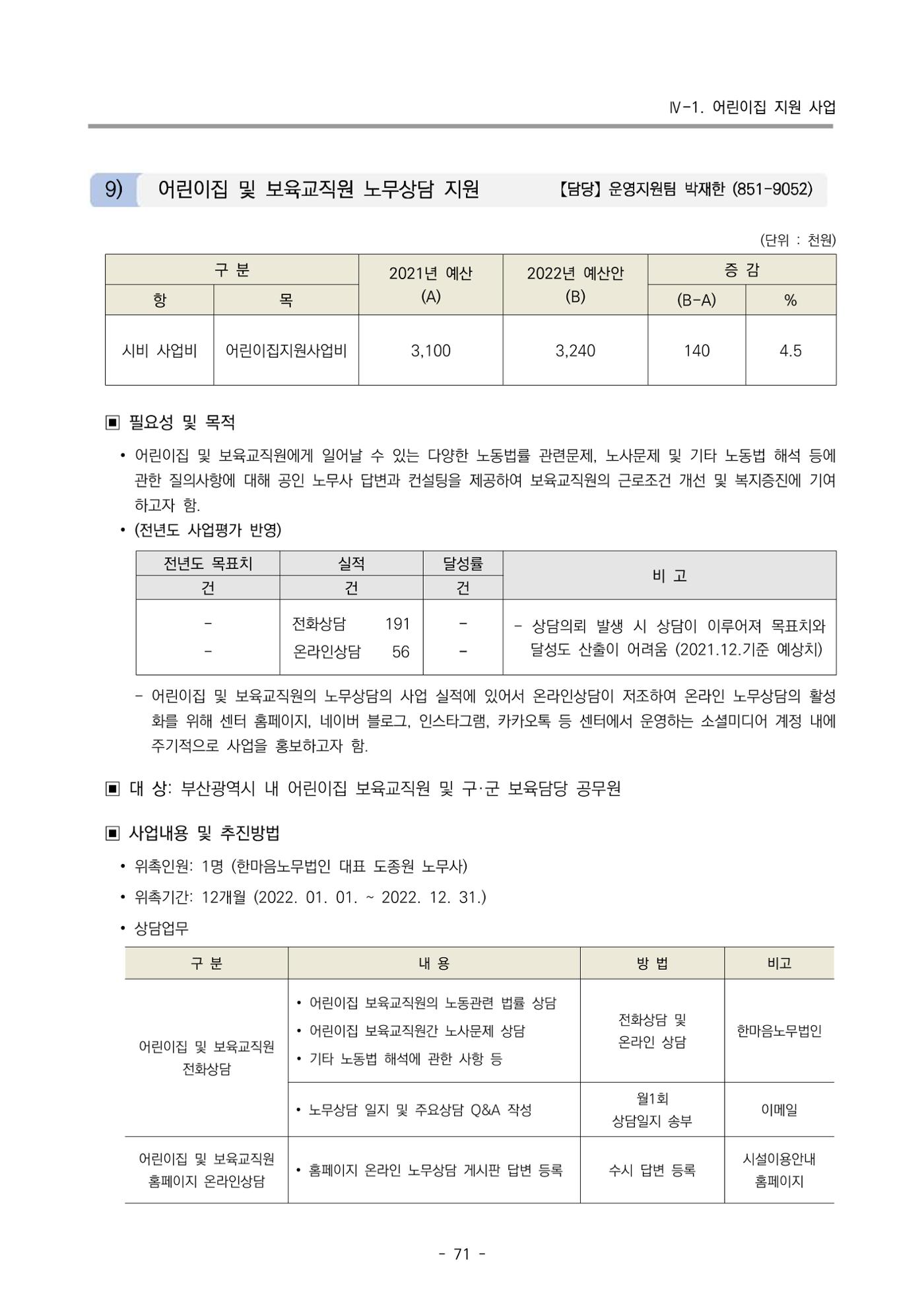 2022 부산광역시육아종합지원센터 변경사업계획서 72페이지