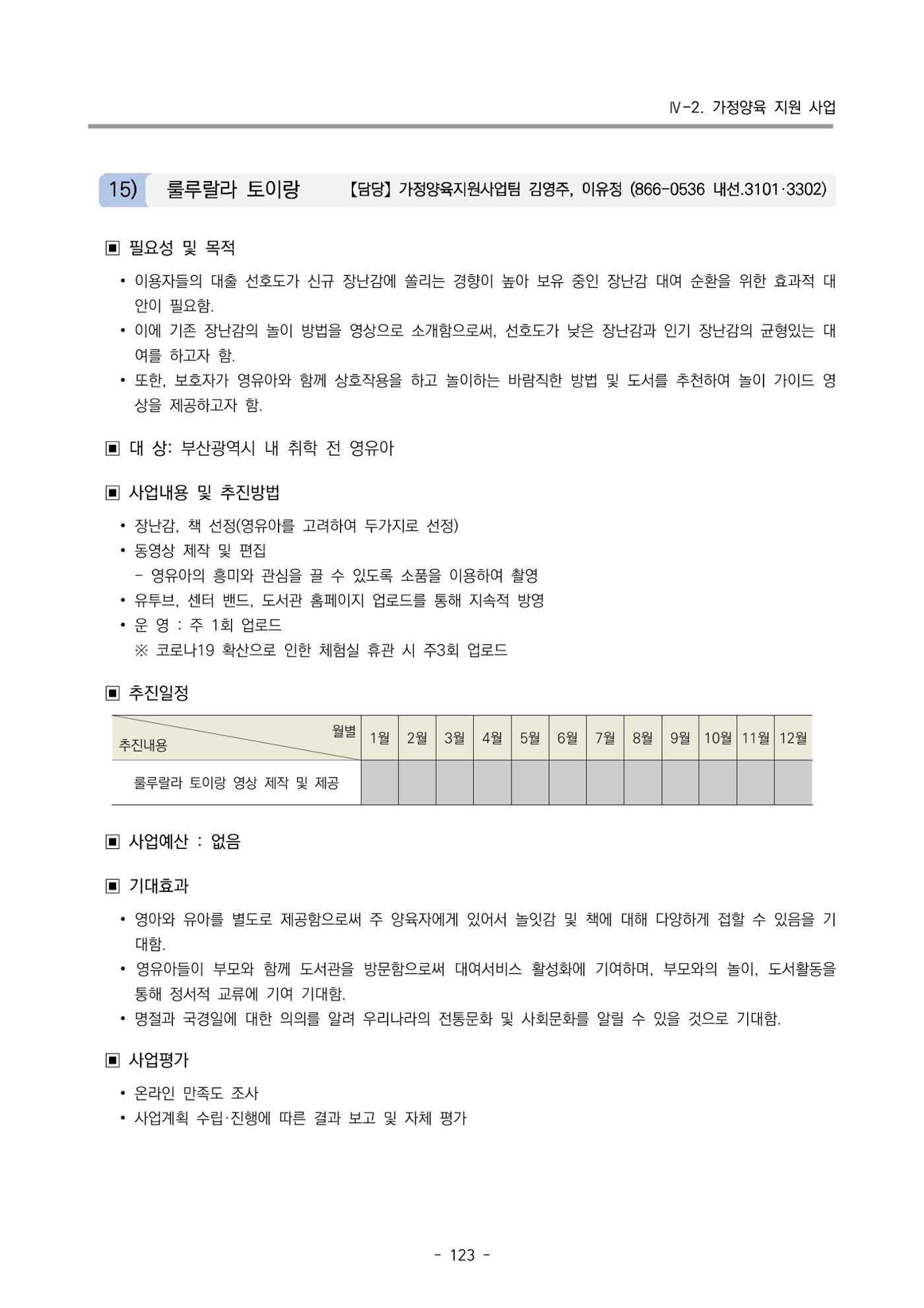 2022 부산광역시육아종합지원센터 변경사업계획서 124페이지