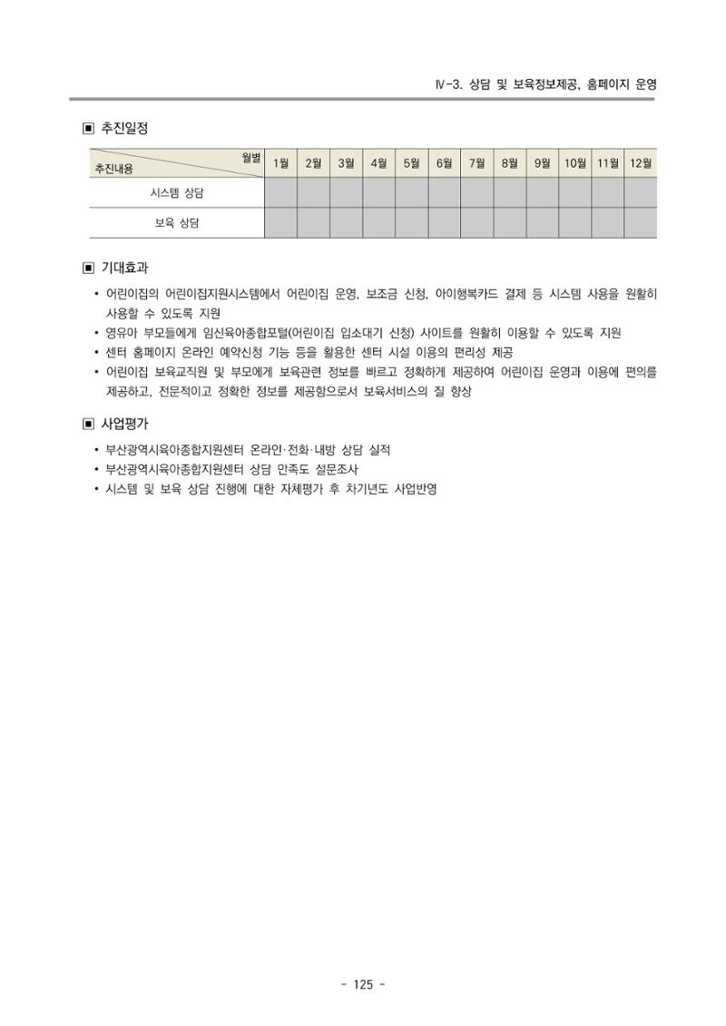 2022 부산광역시육아종합지원센터 변경사업계획서 126페이지