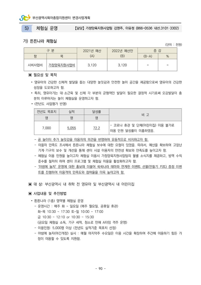 2022 부산광역시육아종합지원센터 변경사업계획서 91페이지