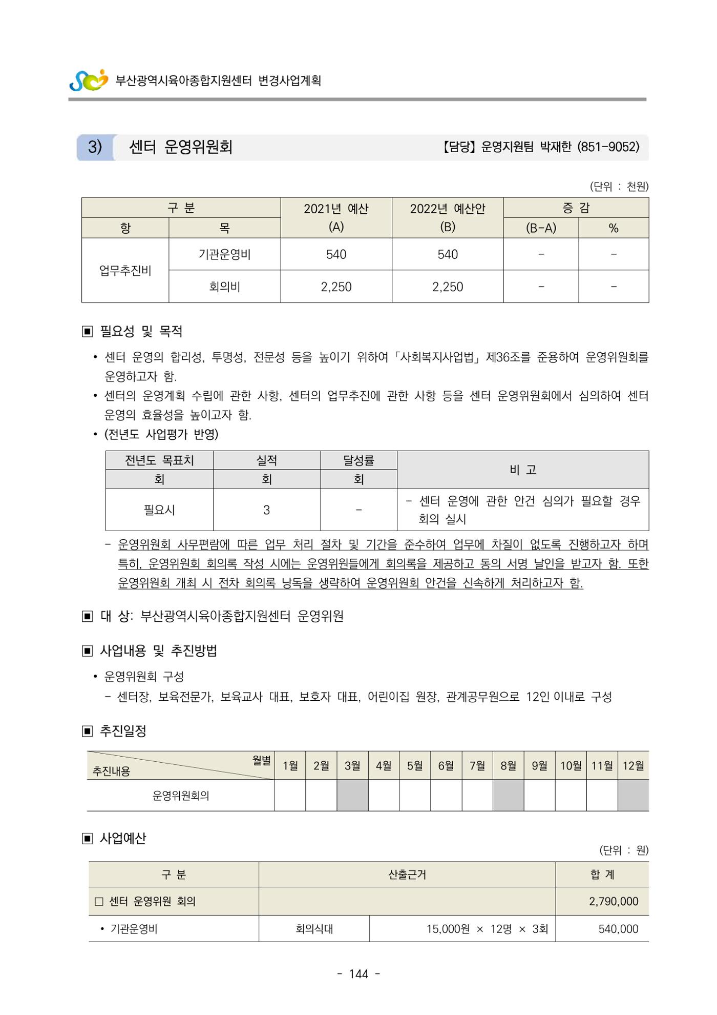 2022 부산광역시육아종합지원센터 변경사업계획서 145페이지