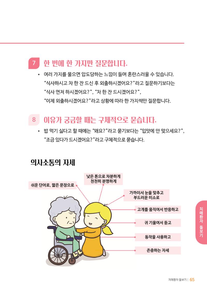 만화로 보는 치매환자 정신행동증상 맞춤형 솔루션 「돌봄이 어려운 당신에게」 65페이지