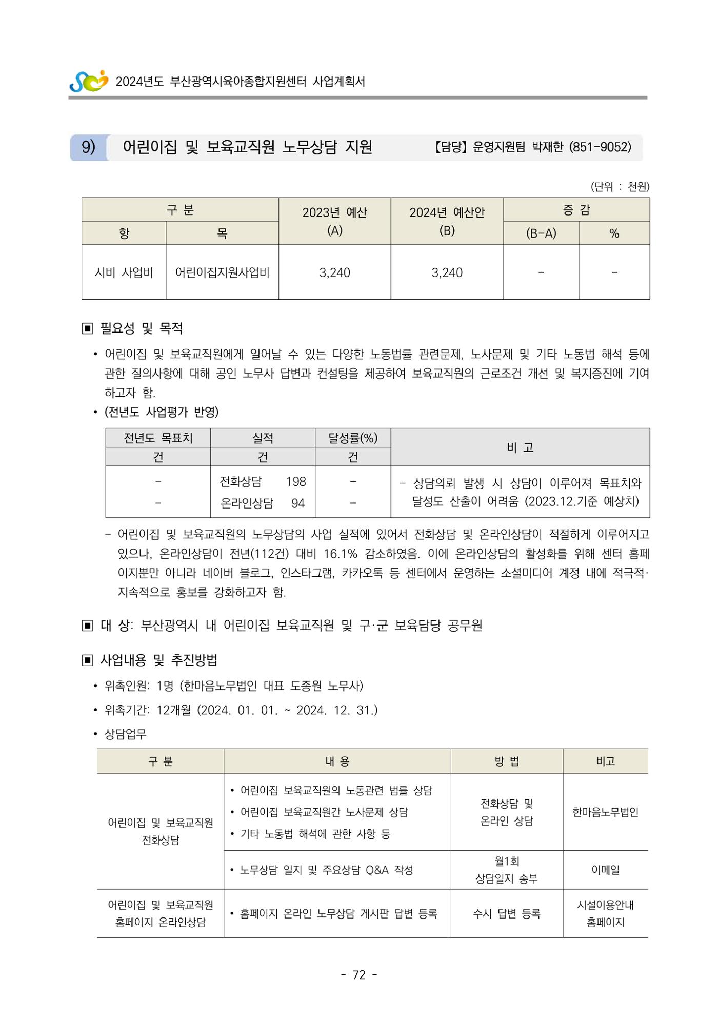 2024 부산광역시육아종합지원센터 사업계획서 73페이지
