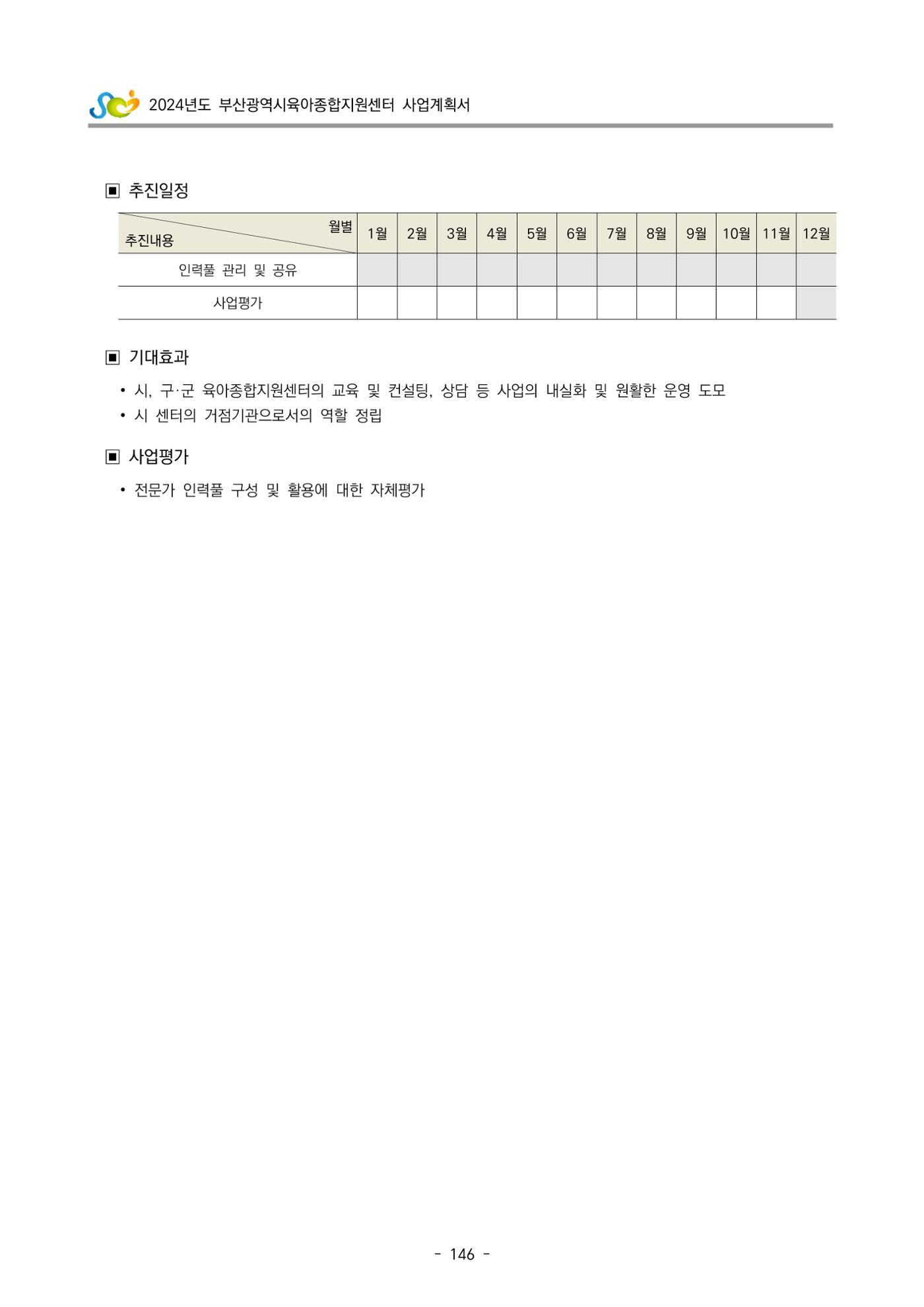 2024 부산광역시육아종합지원센터 사업계획서 147페이지