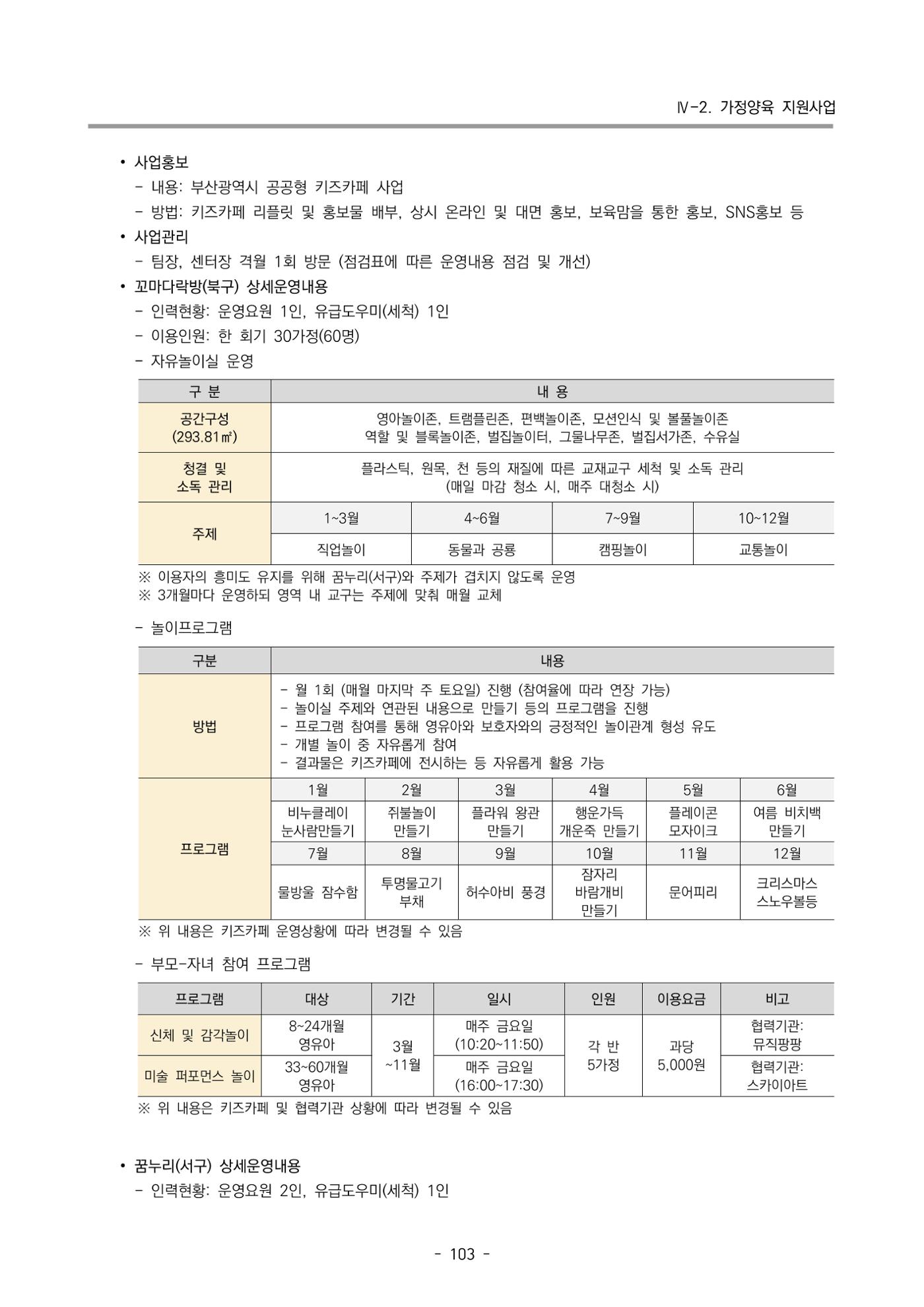 2024 부산광역시육아종합지원센터 사업계획서 104페이지