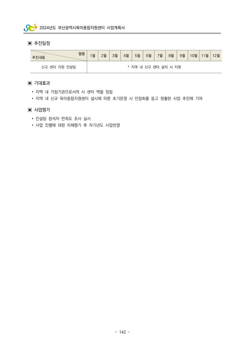 2024 부산광역시육아종합지원센터 사업계획서 143페이지