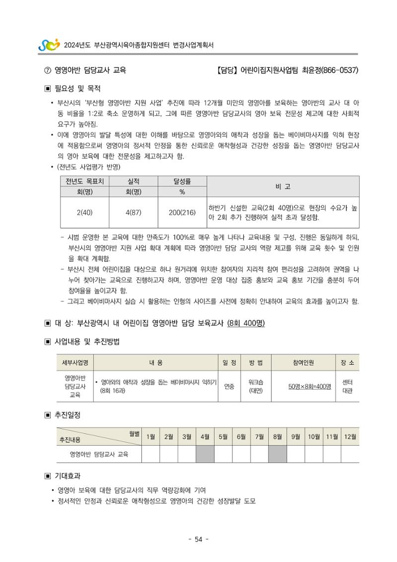 2024 부산광역시육아종합지원센터 변경사업계획(안) 55페이지