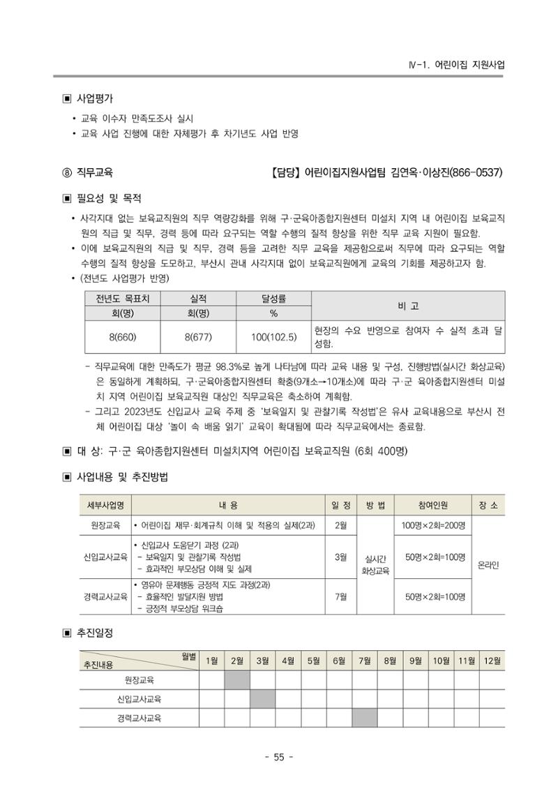 2024 부산광역시육아종합지원센터 변경사업계획(안) 56페이지