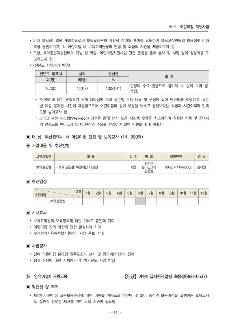 2024 부산광역시육아종합지원센터 변경사업계획(안) 52페이지