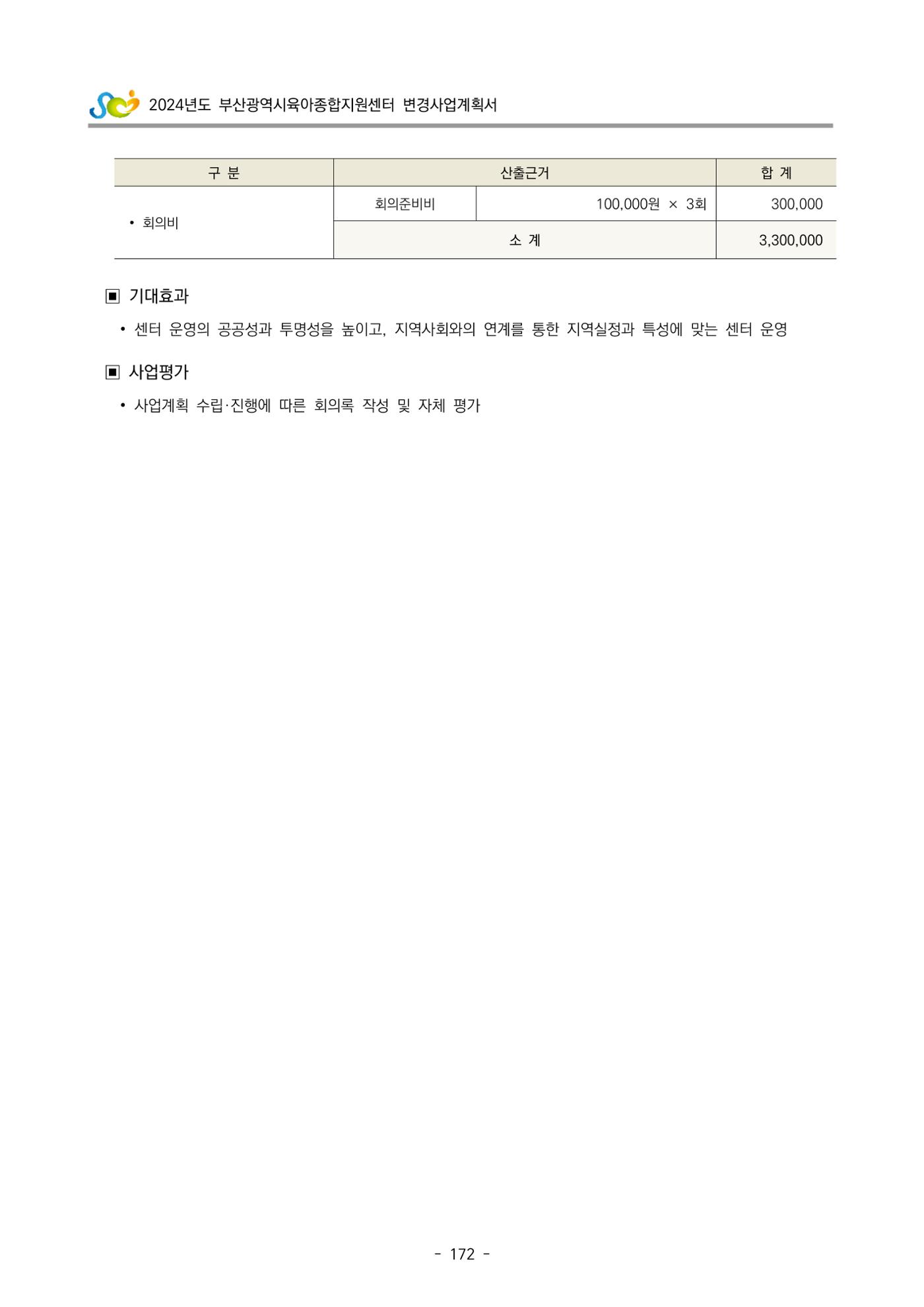 2024 부산광역시육아종합지원센터 변경사업계획(안) 173페이지