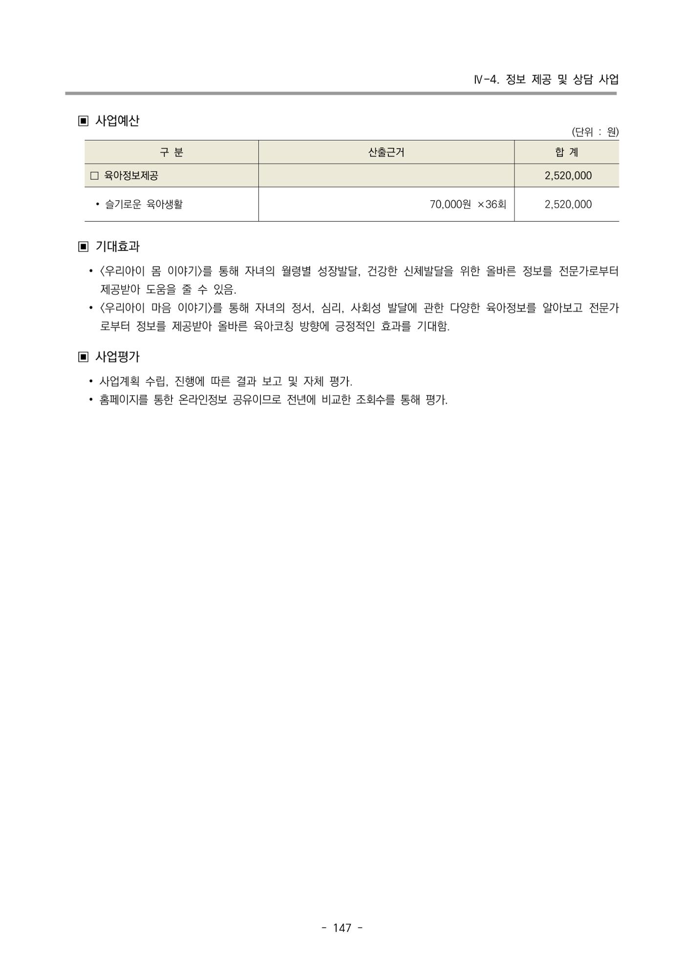 2024 부산광역시육아종합지원센터 변경사업계획(안) 148페이지