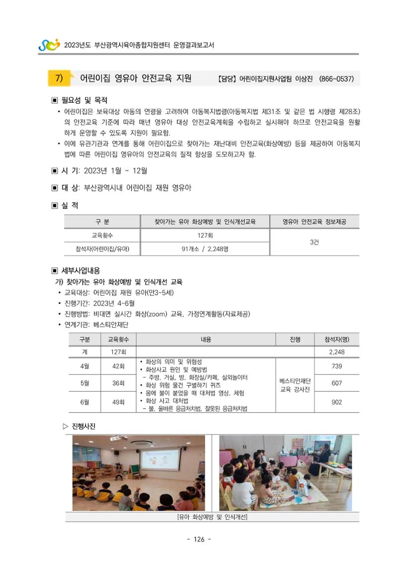 2023 부산광역시육아종합지원센터 운영결과보고서 127페이지
