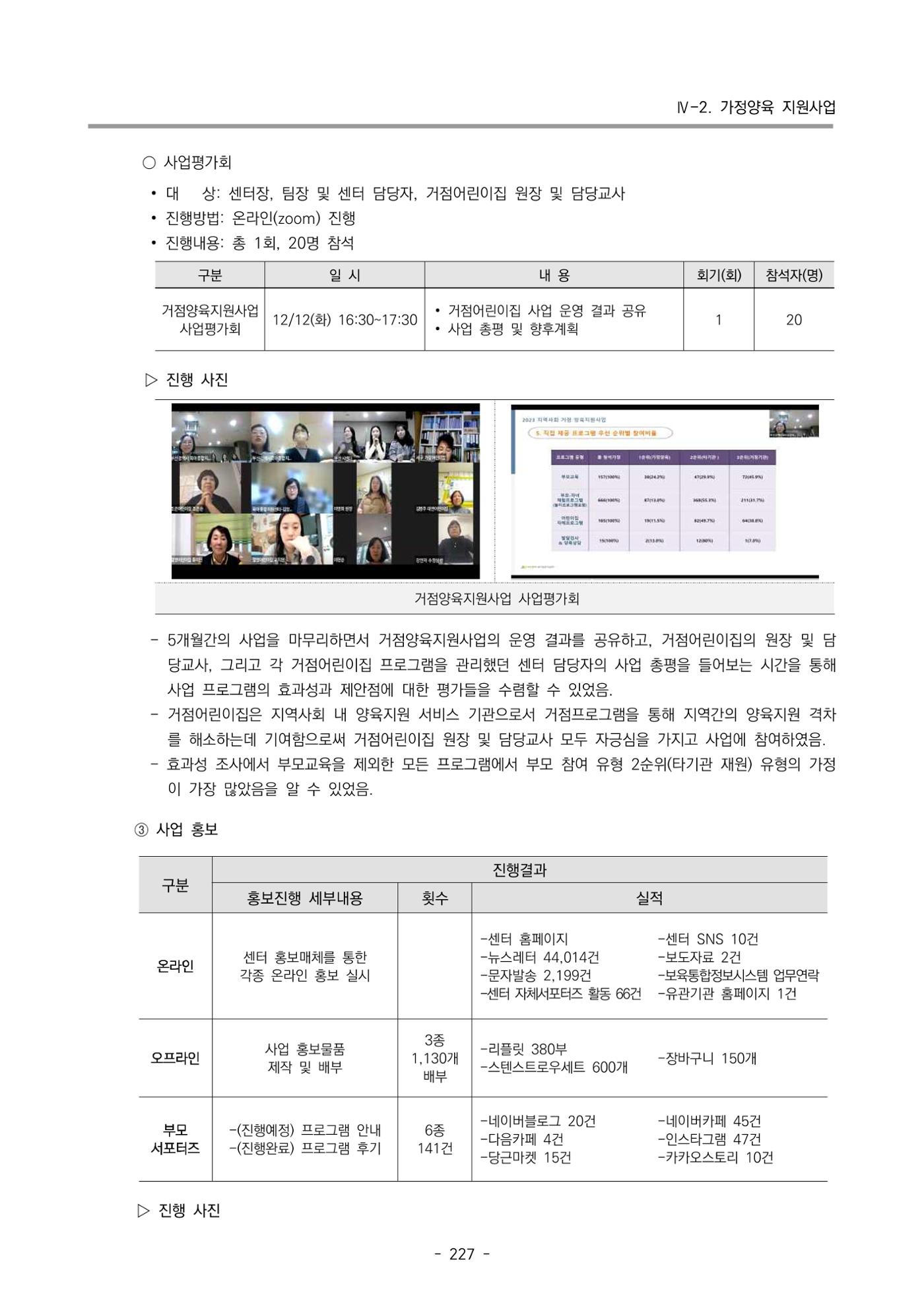 2023 부산광역시육아종합지원센터 운영결과보고서 228페이지