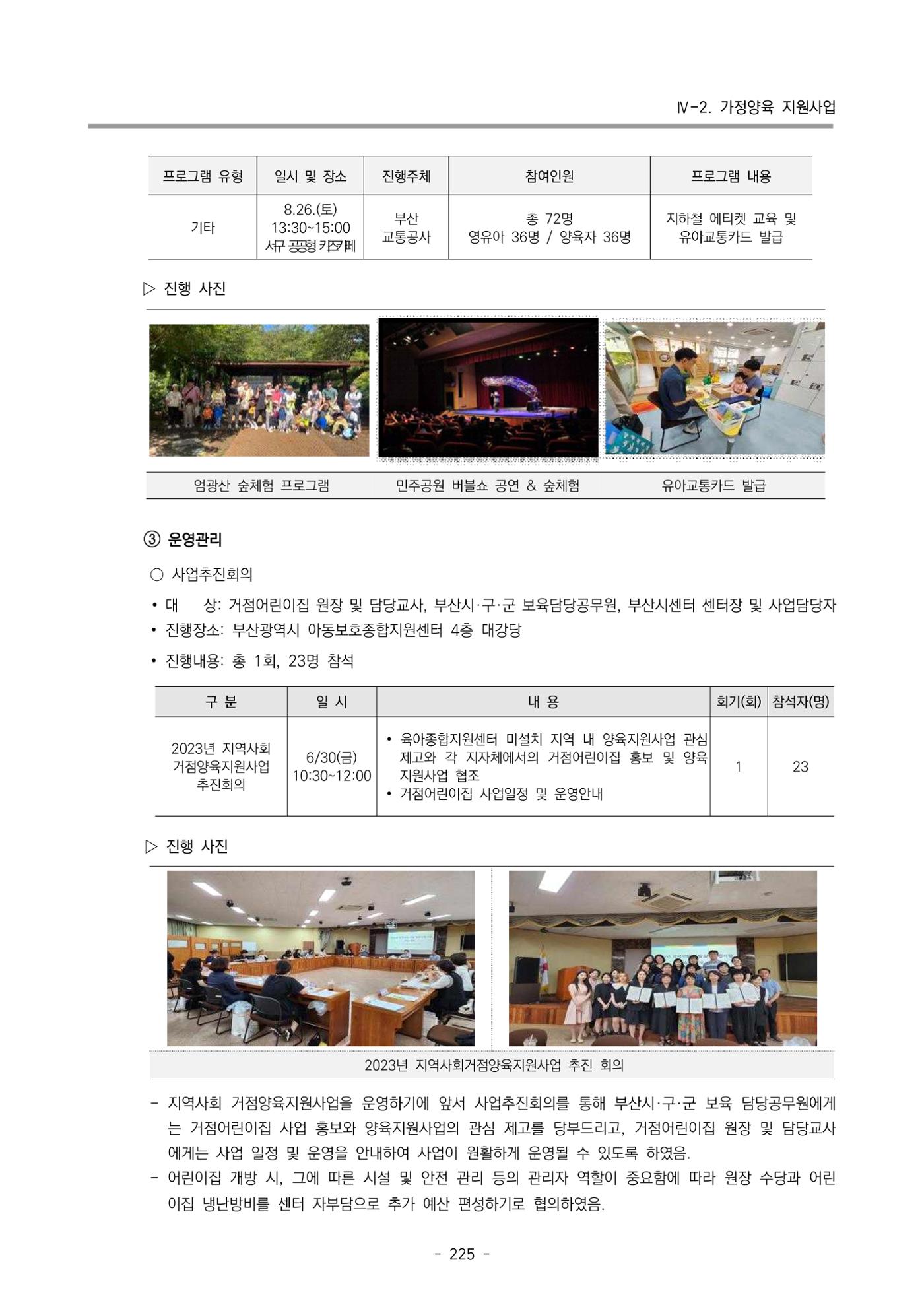 2023 부산광역시육아종합지원센터 운영결과보고서 226페이지