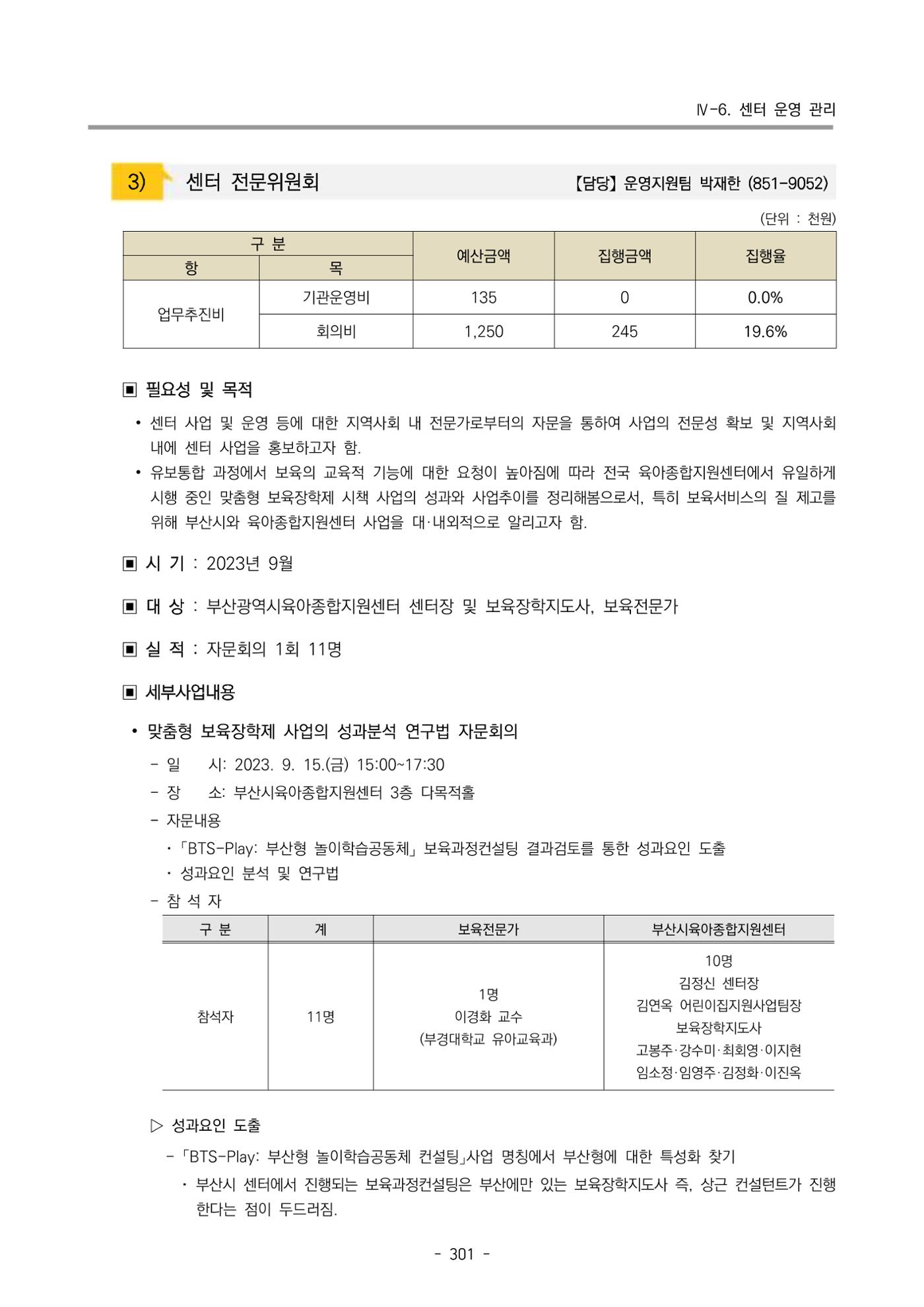 2023 부산광역시육아종합지원센터 운영결과보고서 302페이지