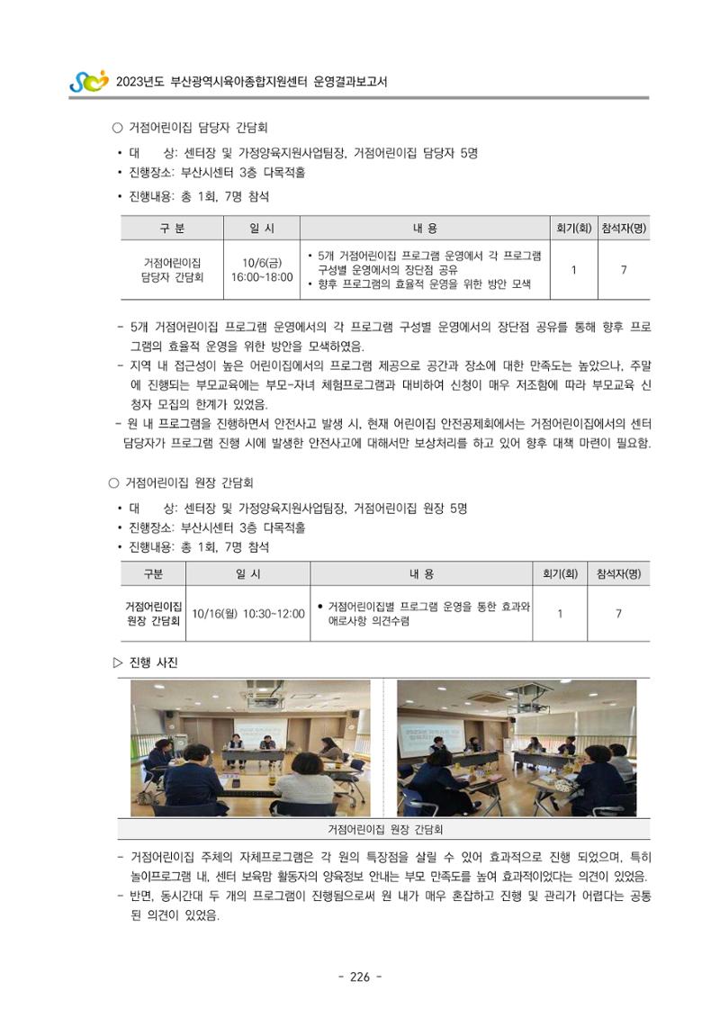 2023 부산광역시육아종합지원센터 운영결과보고서 227페이지