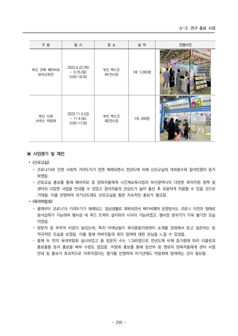 2023 부산광역시육아종합지원센터 운영결과보고서 256페이지