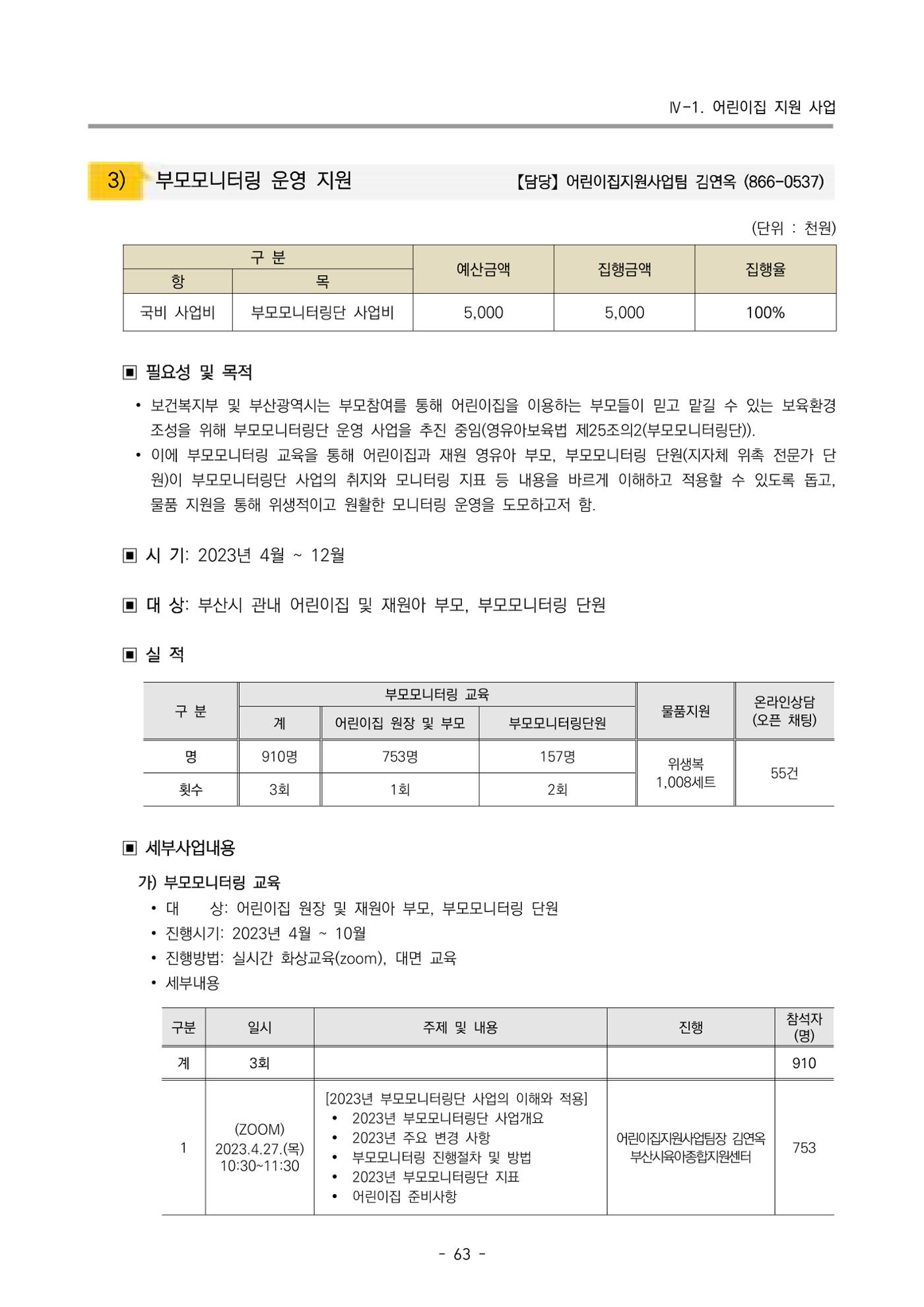 2023 부산광역시육아종합지원센터 운영결과보고서 64페이지