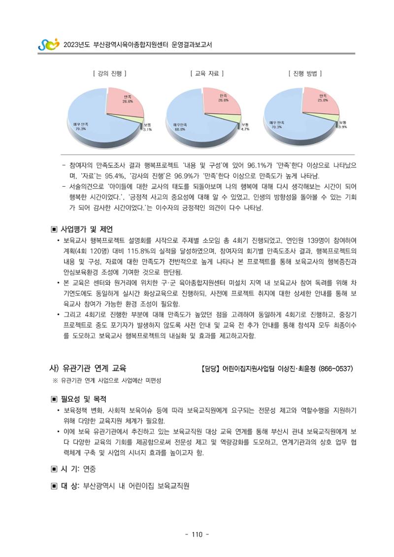 2023 부산광역시육아종합지원센터 운영결과보고서 111페이지