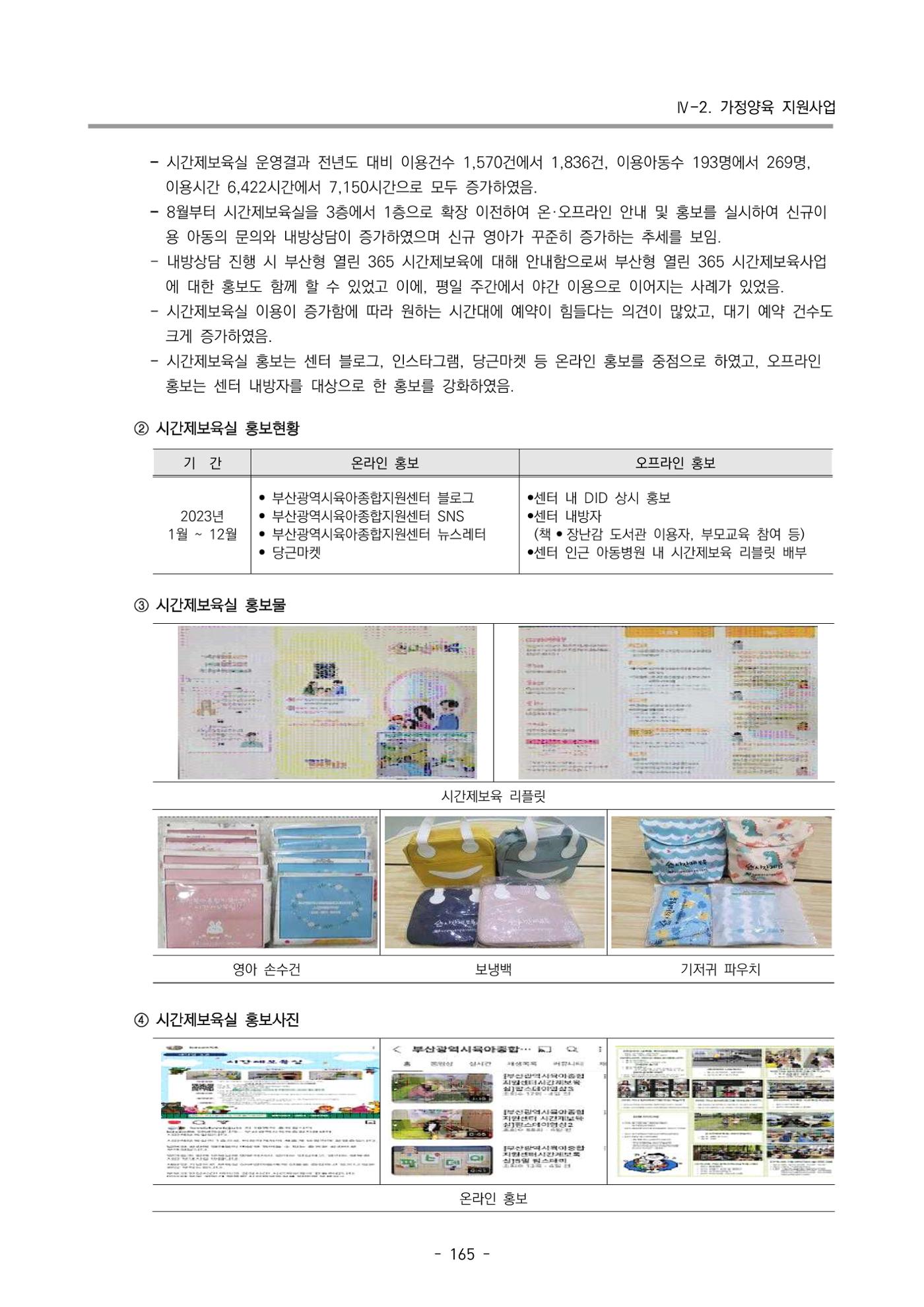 2023 부산광역시육아종합지원센터 운영결과보고서 166페이지