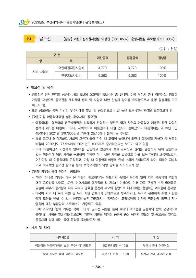 2023 부산광역시육아종합지원센터 운영결과보고서 247페이지