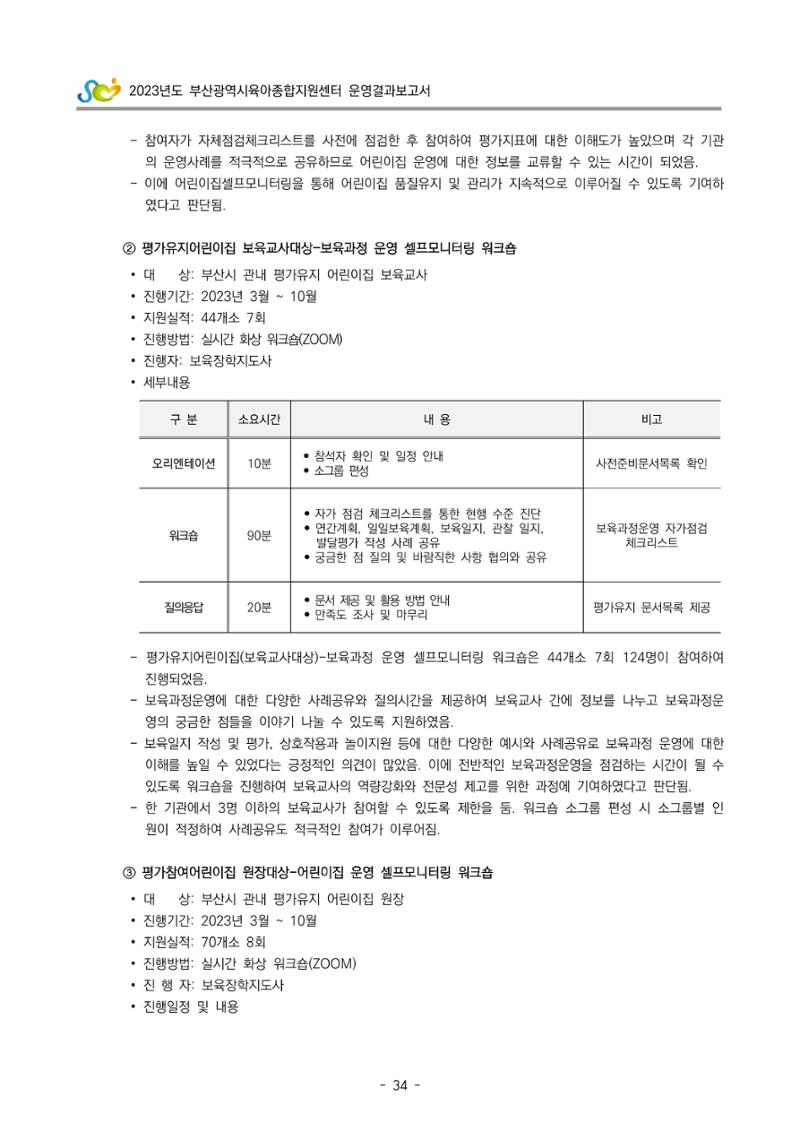 2023 부산광역시육아종합지원센터 운영결과보고서 35페이지