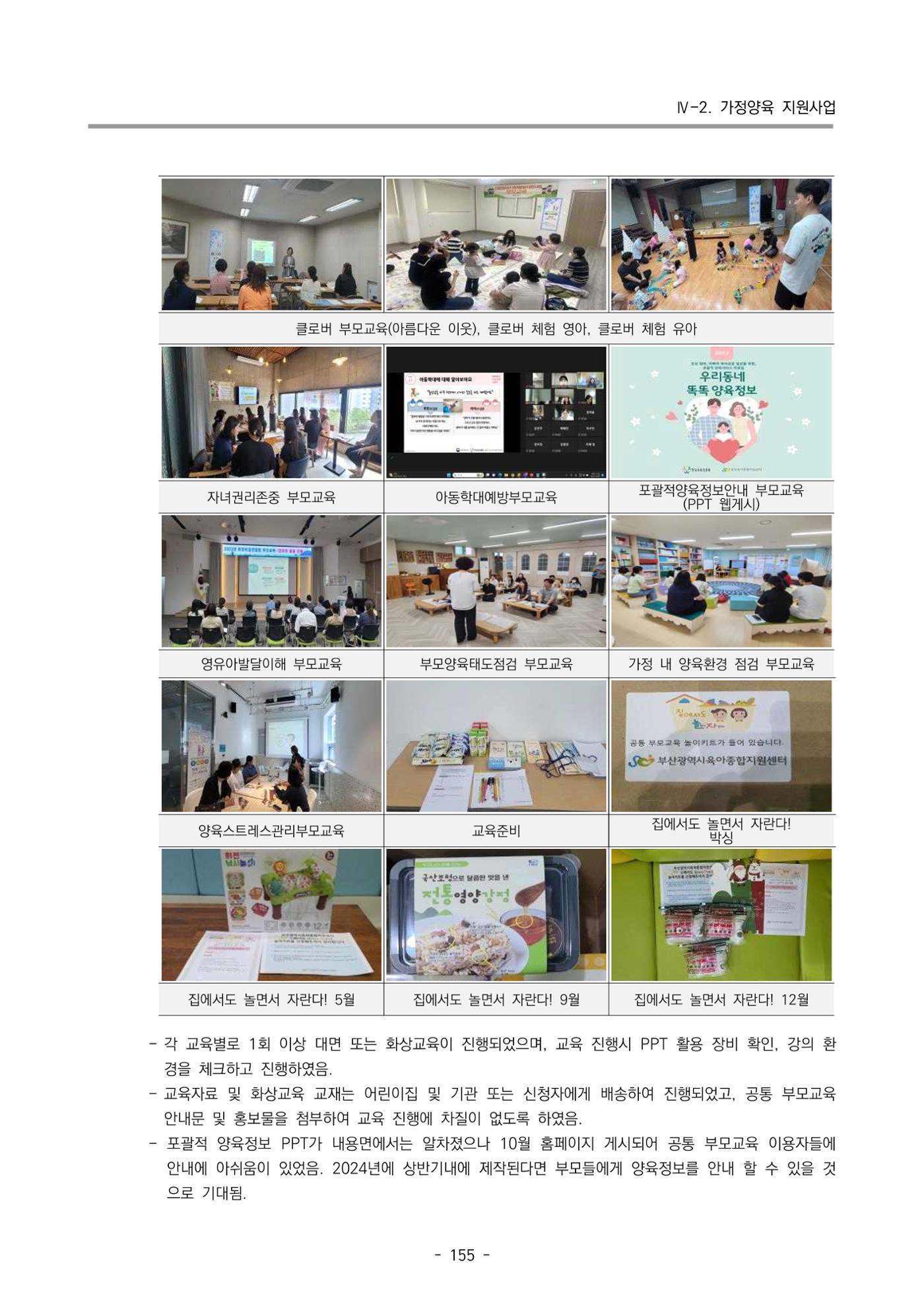 2023 부산광역시육아종합지원센터 운영결과보고서 156페이지