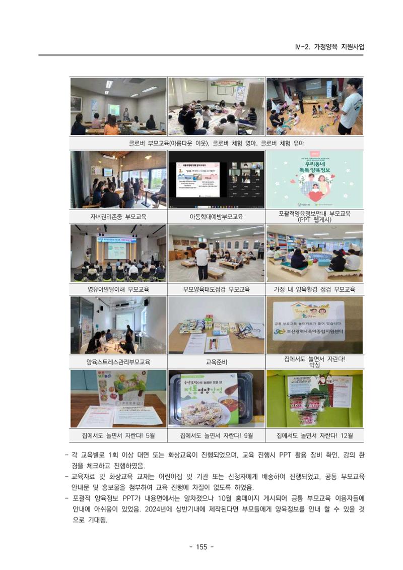 2023 부산광역시육아종합지원센터 운영결과보고서 156페이지