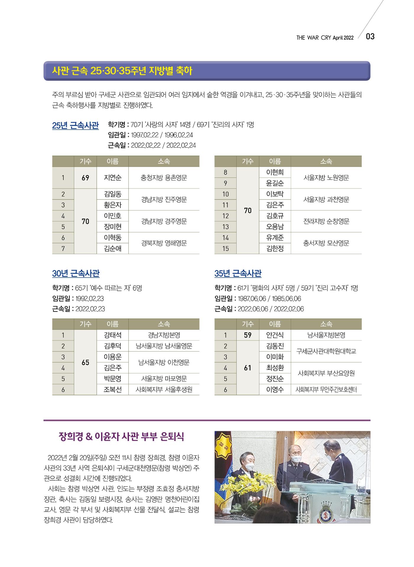 구세공보 국내소식 2022년 4월호 3페이지