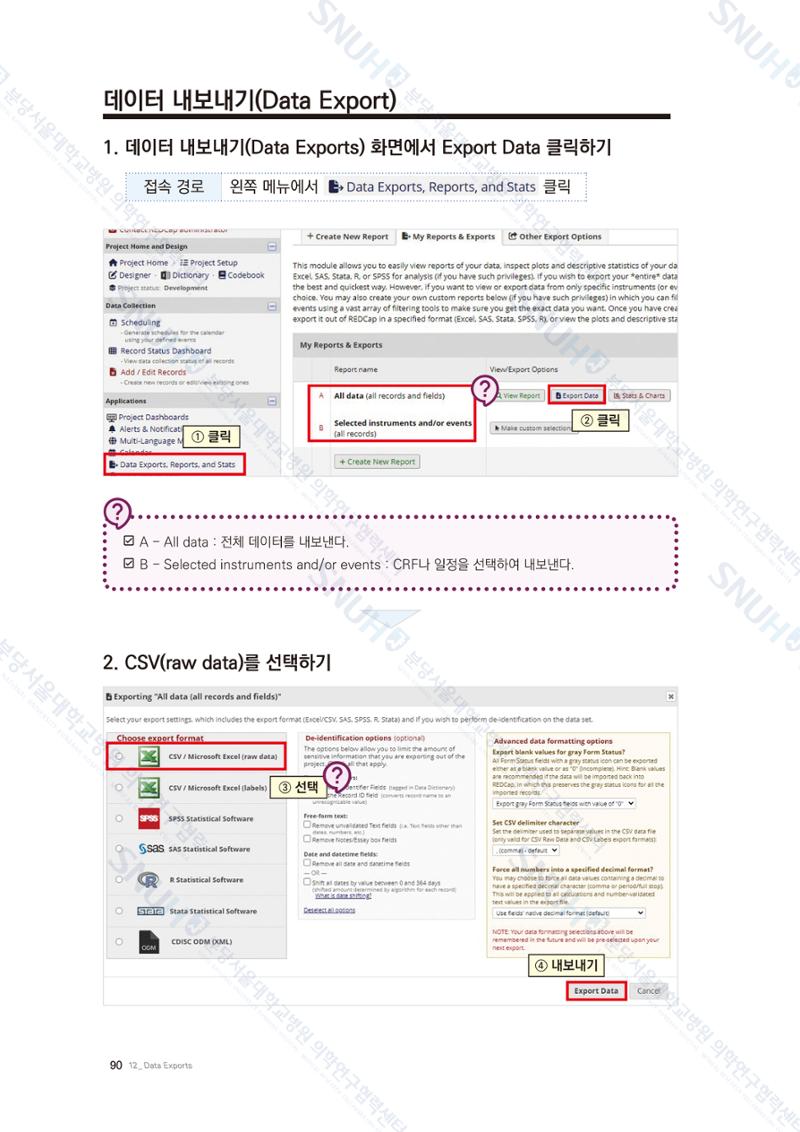 직접 만들고 바로 활용하는 임상연구 자료관리 REDCap 매뉴얼 [Quickstart] 103페이지
