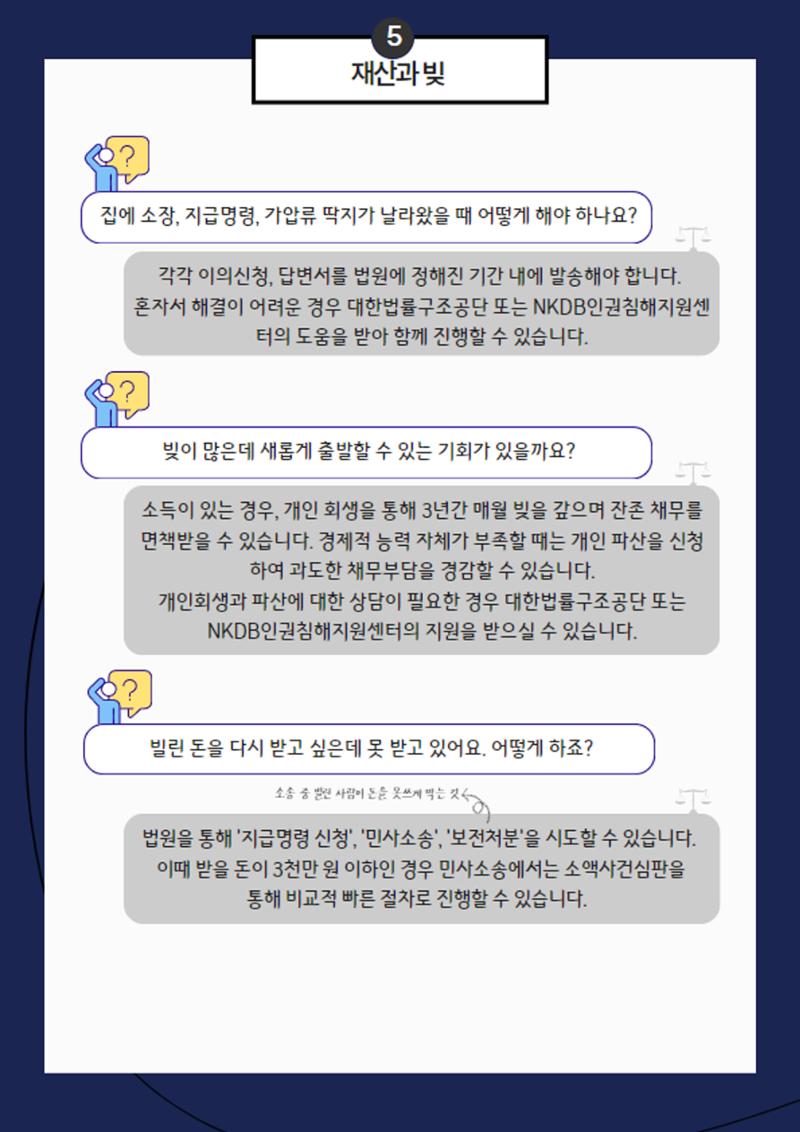 북한이탈주민을 위한 알기 쉬운 법률 자료집 11페이지