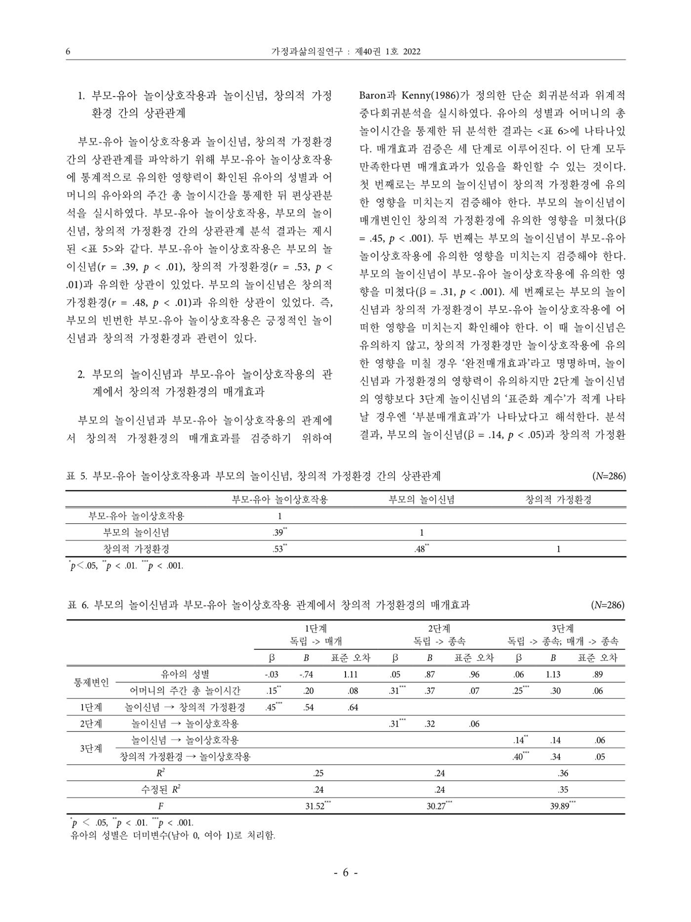 부모의 놀이신념이 부모-유아 놀이상호작용에 미치는 영향 6페이지