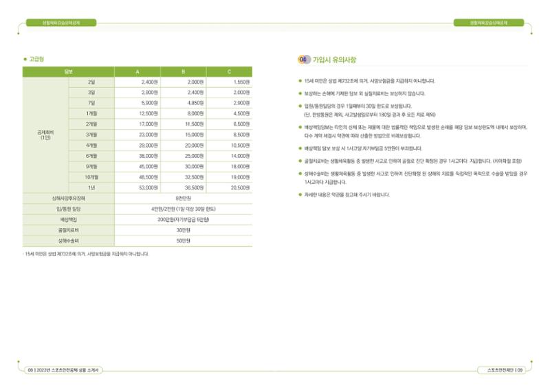 스포츠안전보험 상품소개서 6페이지