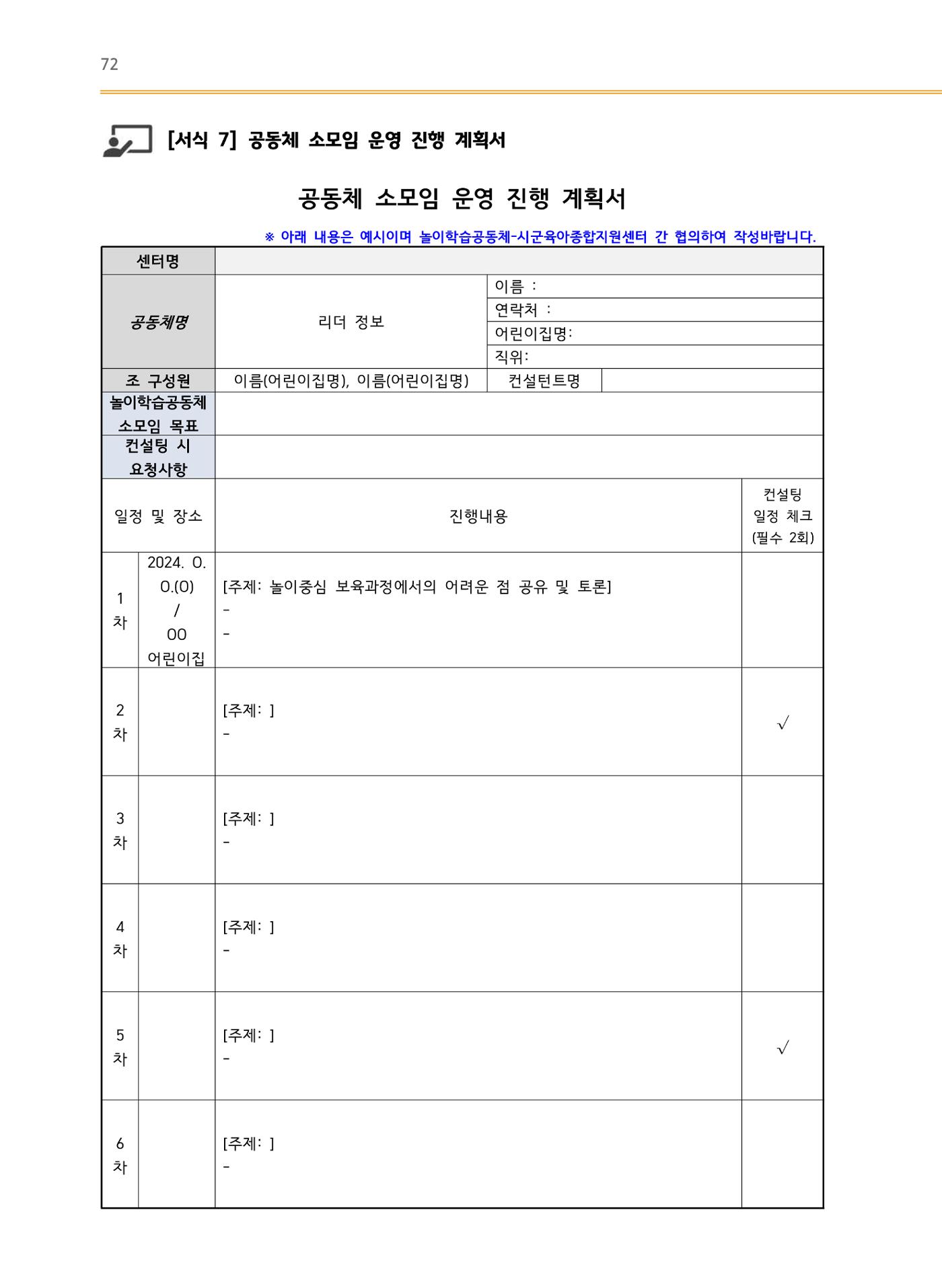 어린이집(원내) 학습공동체 운영 매뉴얼 72p