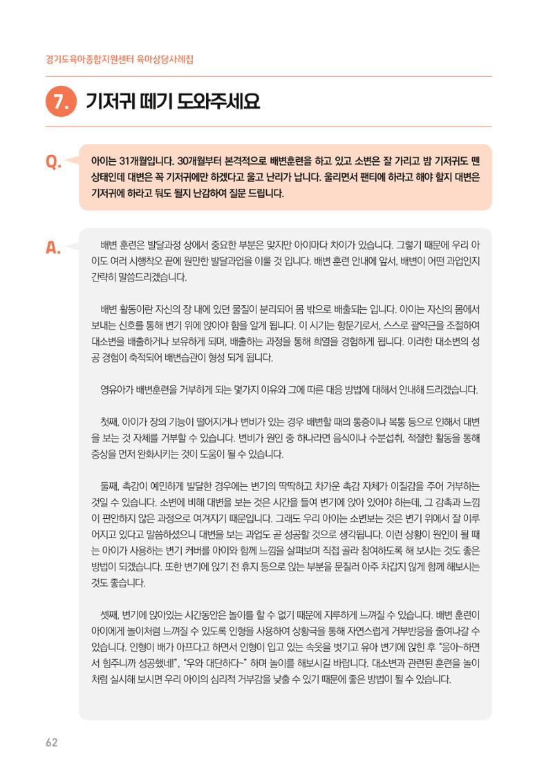 2024 경기도육아종합지원센터 육아상담사례집 62페이지