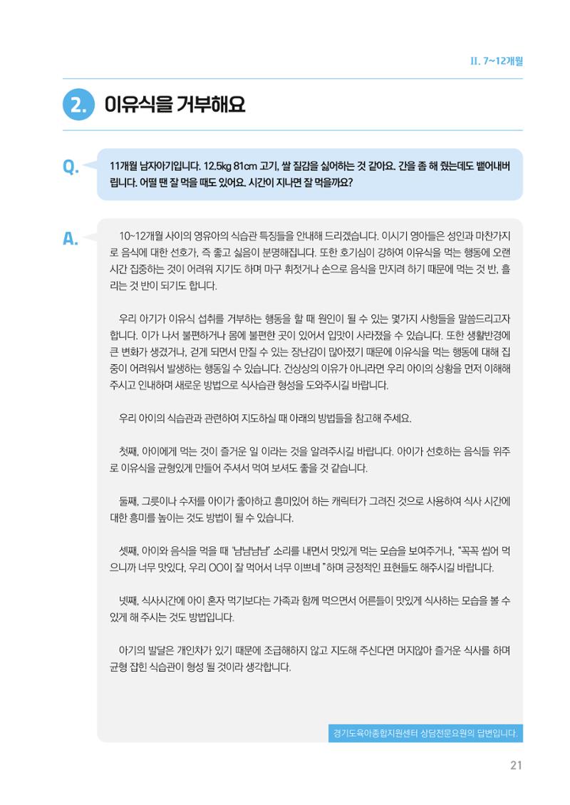 2024 경기도육아종합지원센터 육아상담사례집 21페이지