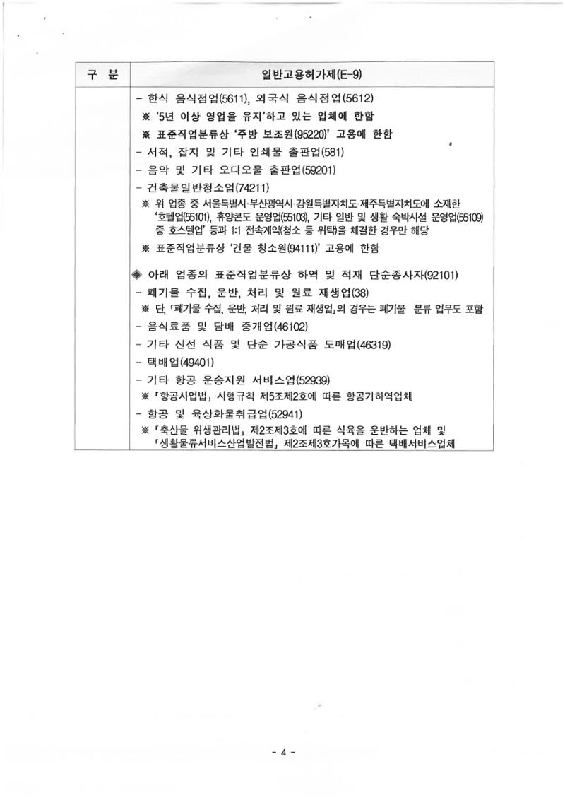 E9 외국인 근로자 신청 접수  4페이지