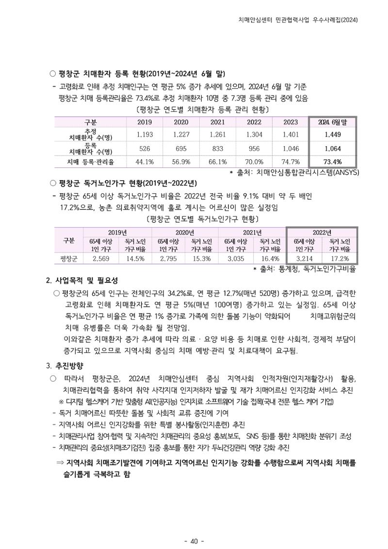 2024년 강원특별자치도 치매안심센터 민관협력사업 사례모음집 41페이지