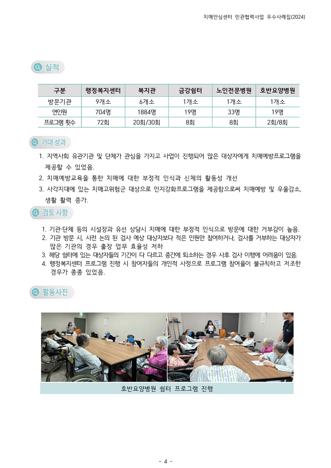 2024년 강원특별자치도 치매안심센터 민관협력사업 사례모음집 5페이지