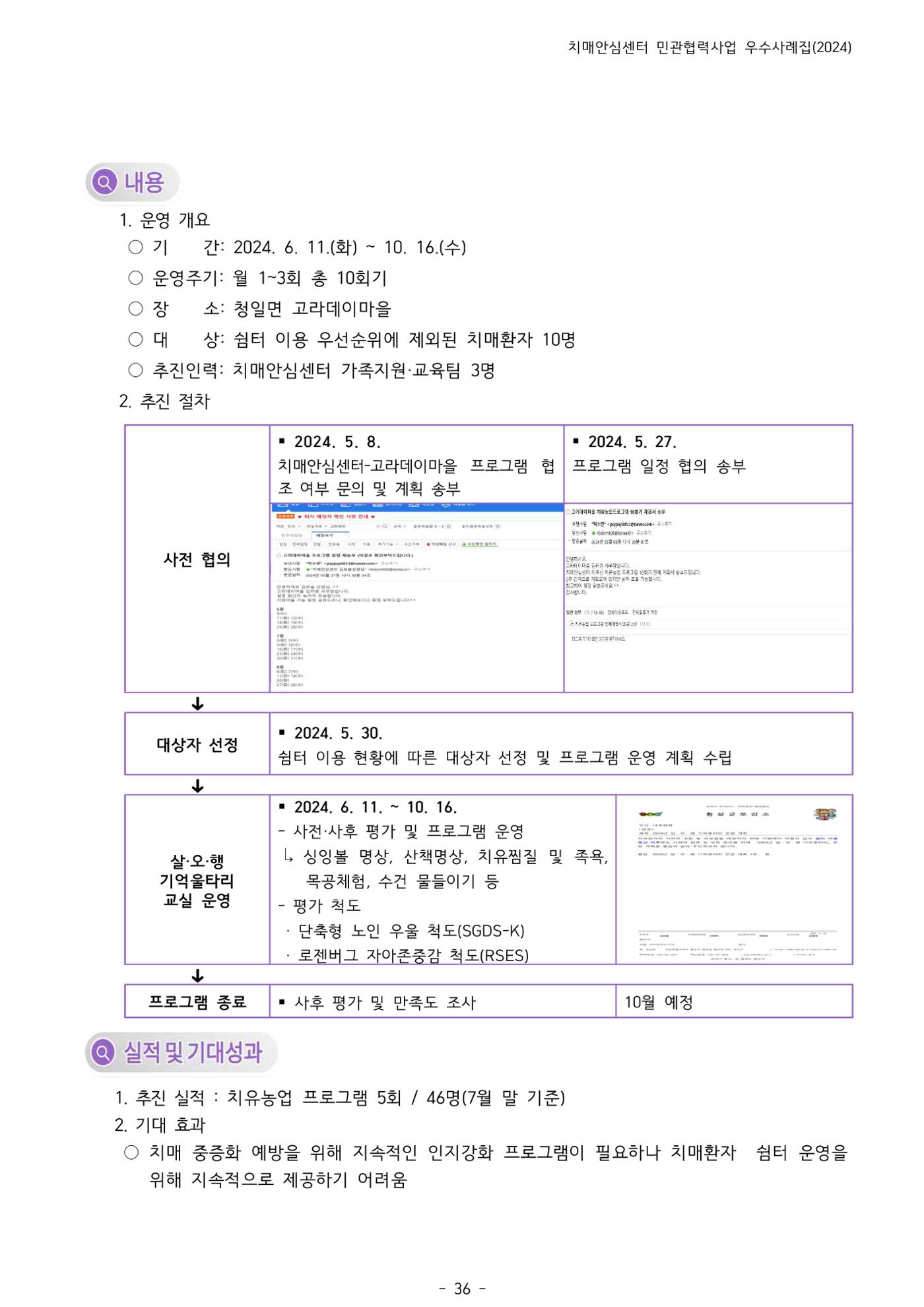 2024년 강원특별자치도 치매안심센터 민관협력사업 사례모음집 37페이지