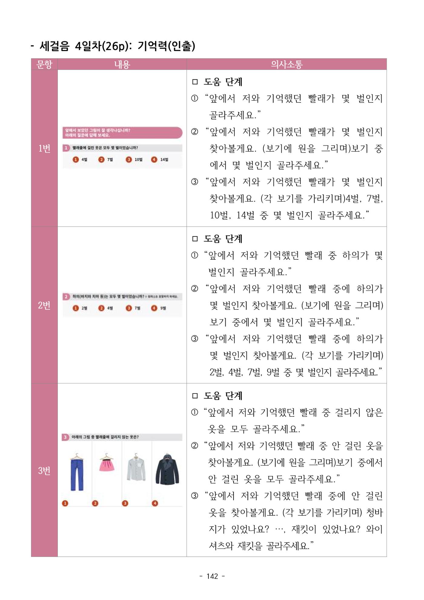 두뇌건강놀이책1(증보개정판) 진행자 매뉴얼 144페이지