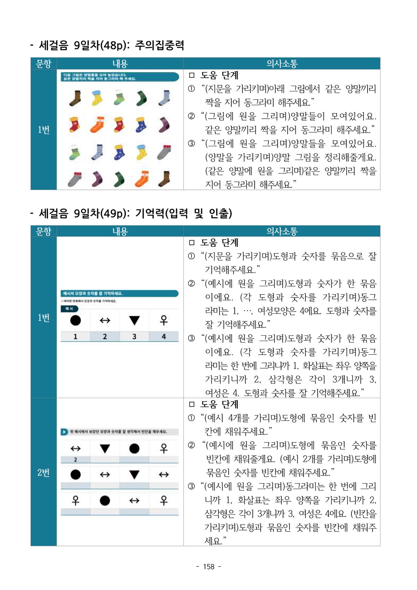 두뇌건강놀이책1(증보개정판) 진행자 매뉴얼 160페이지